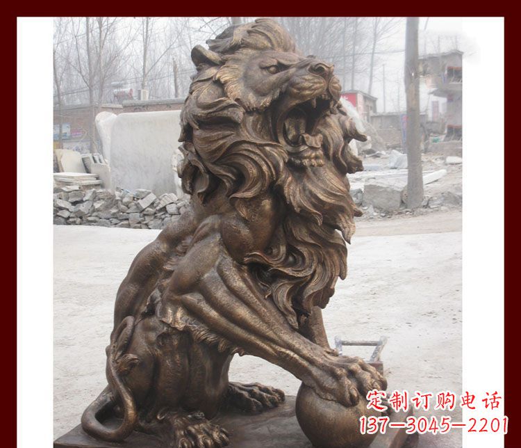 廊坊传统工艺——踩球欧式狮子铜雕