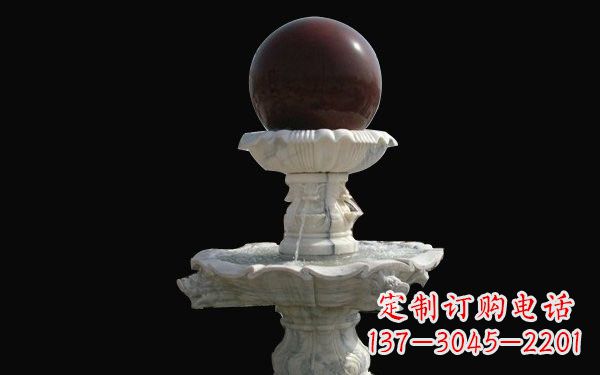 廊坊草白玉风水球石雕