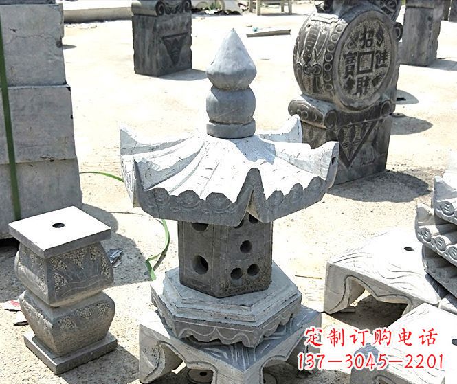廊坊美丽的草坪大理石雕塑石灯