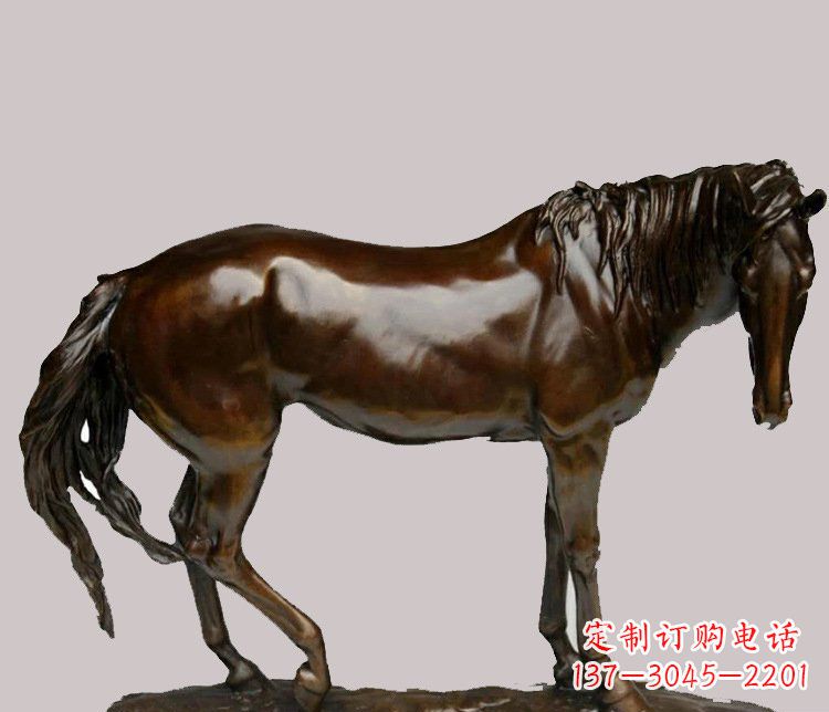 廊坊草原动物马铜雕摆件 (4)