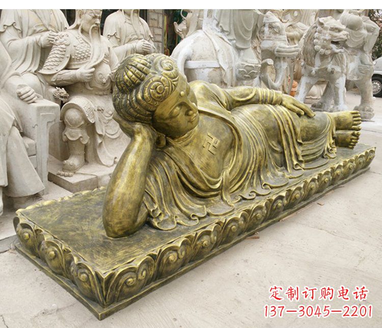 廊坊侧躺佛像广场景观铜雕雕塑