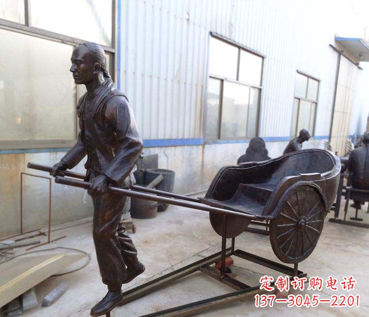 廊坊青铜车夫雕塑致敬车夫的贡献