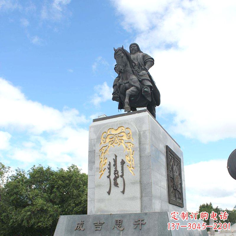 廊坊成吉思汗象征英雄的铜雕塑