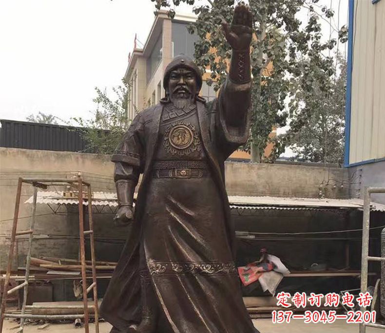 廊坊传承民族英雄——成吉思汗铜雕