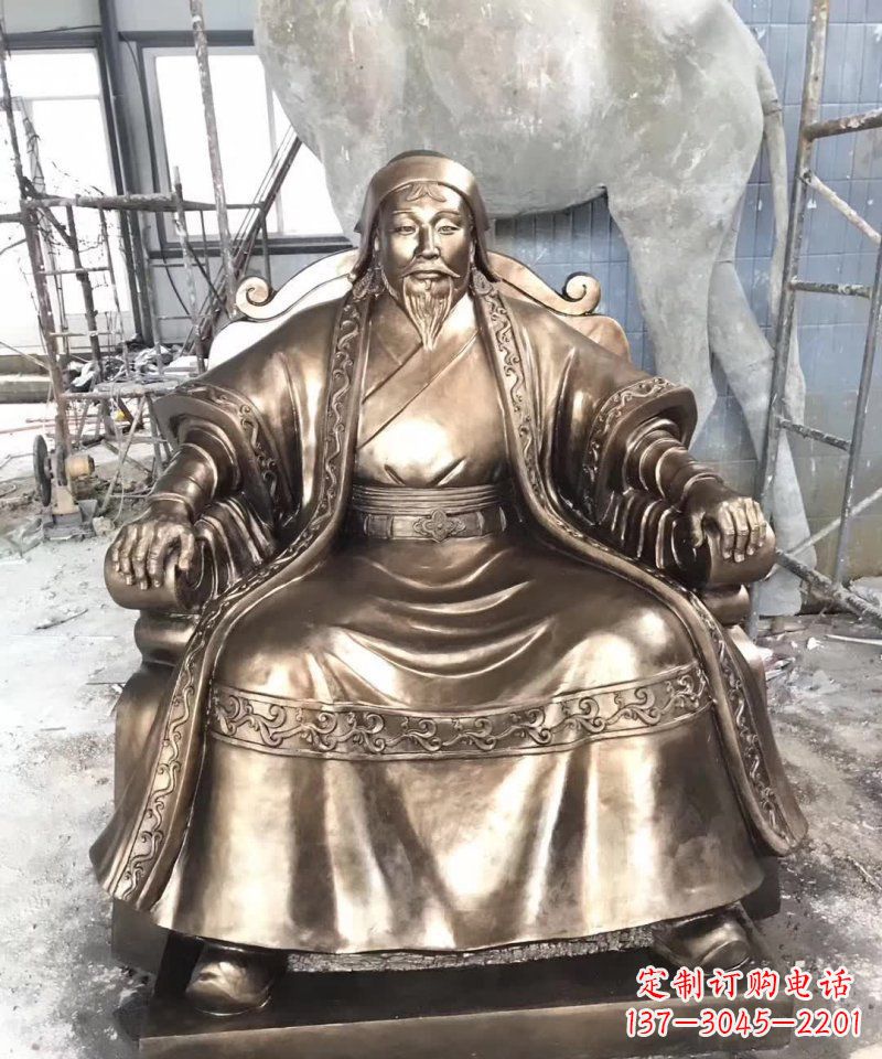 廊坊成吉思汗铜雕——象征着蒙古强大力量