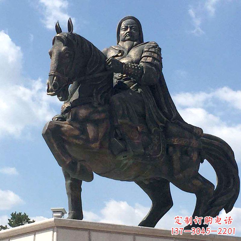 廊坊成吉思汗驰骋铜像象征着不朽的传奇