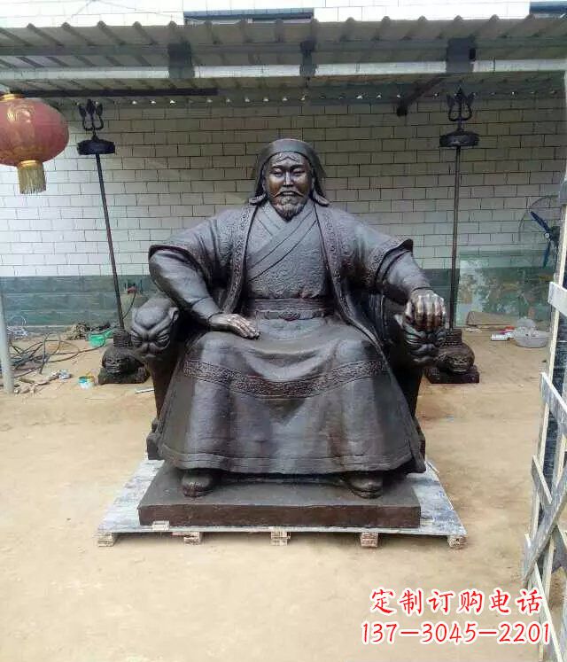 廊坊成吉思汗铜雕古代伟人