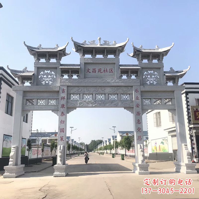 廊坊社区四柱雕塑——缅怀老北京的文化精髓