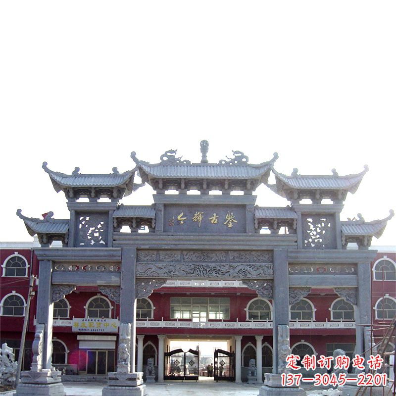 廊坊城市小区石雕牌楼