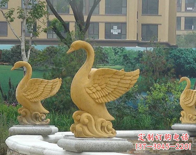 廊坊池塘水景喷泉天鹅雕塑-公园园林景区装饰动物雕塑