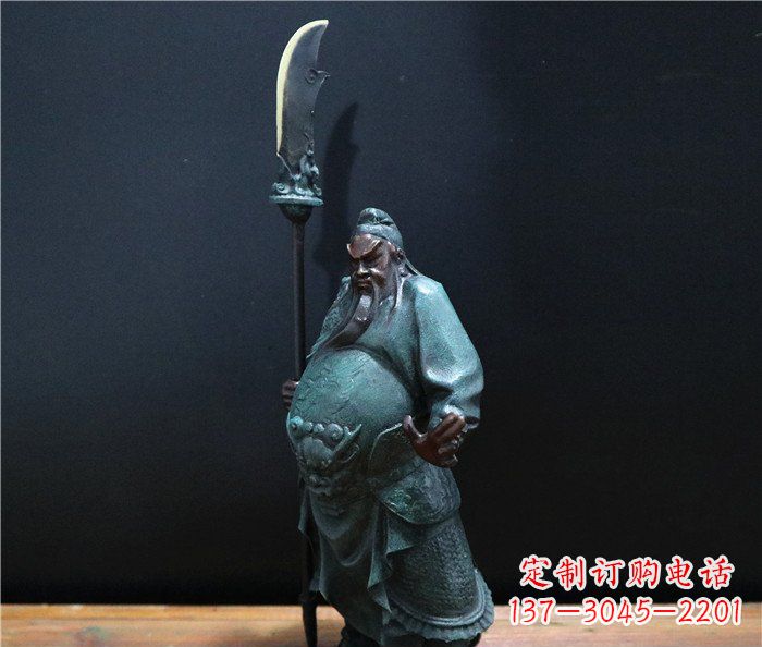 廊坊玻璃钢仿铜关公雕塑