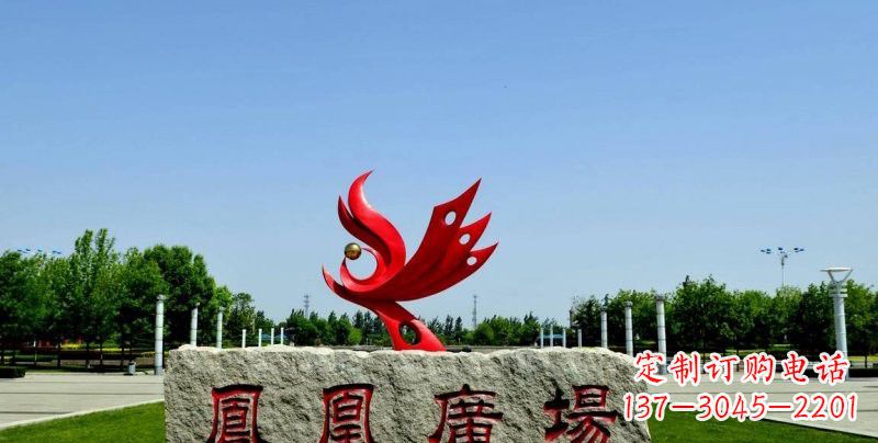 廊坊不锈钢凤凰雕塑奔放优雅的艺术之作