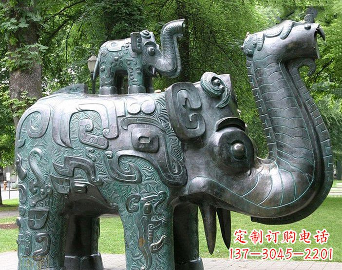 廊坊抽象大象铜雕