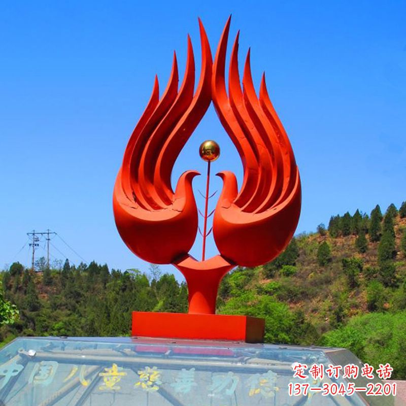 廊坊抽象凤凰公园不锈钢雕塑-景区园林景观神兽标识雕塑