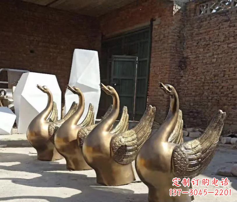 廊坊抽象广场天鹅铜雕
