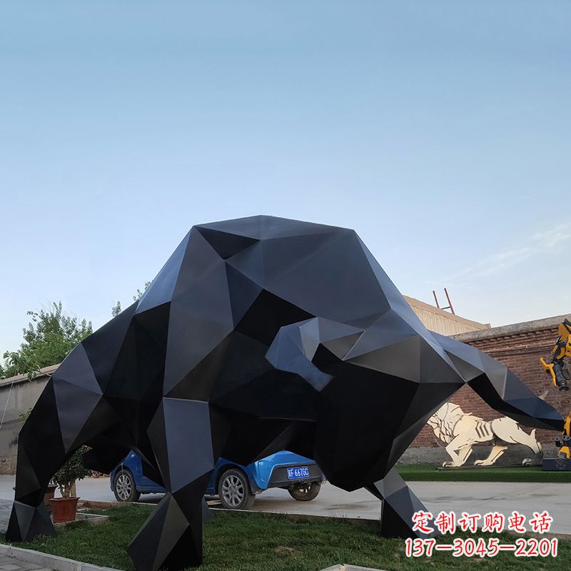 廊坊华尔街牛大型玻璃钢动物雕塑