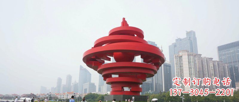 廊坊火炬雕塑标志五月风光