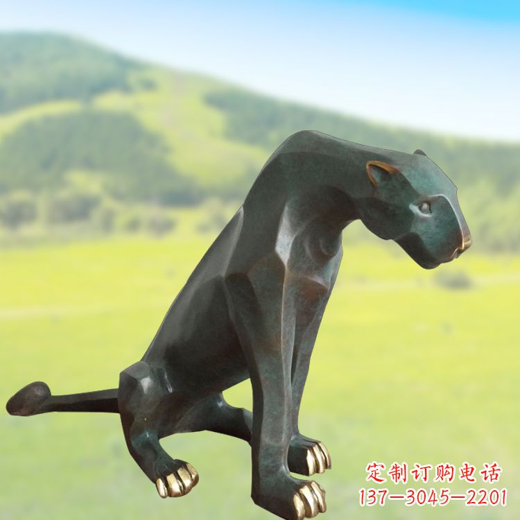 廊坊精美铜质豹雕塑精致雕刻,精美外形