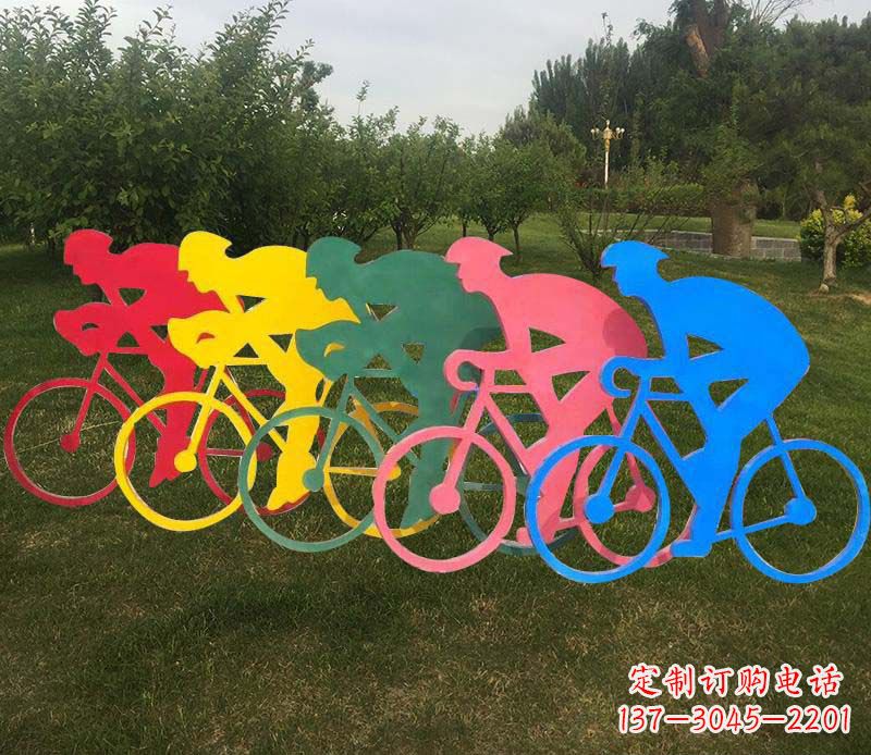 廊坊抽象骑自行车公园雕塑