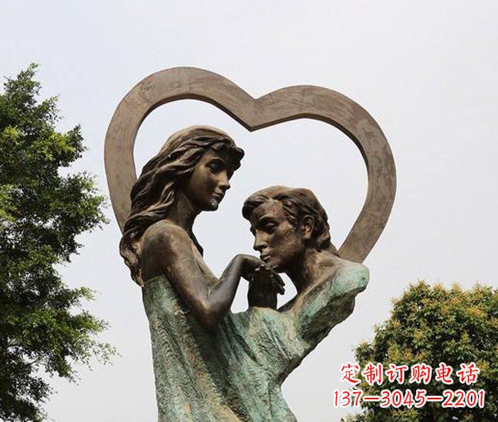 廊坊抽象情侣心形铜雕