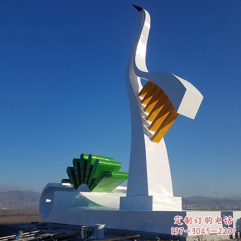 廊坊抽象仙鹤雕塑