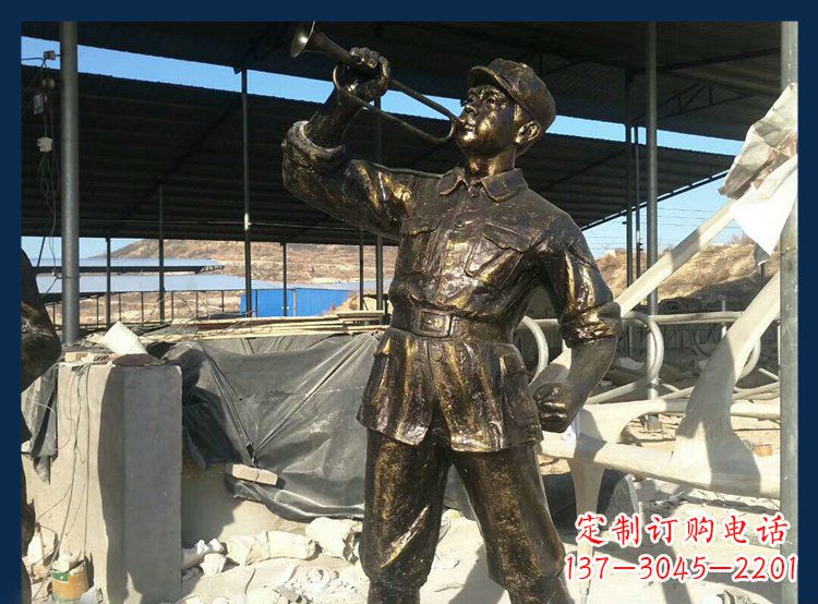 廊坊冲锋号雕塑永远记住八路军