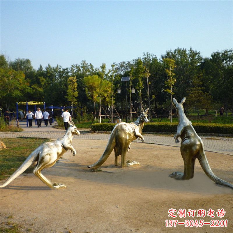 廊坊袋鼠雕塑点缀小区公园和谐景观