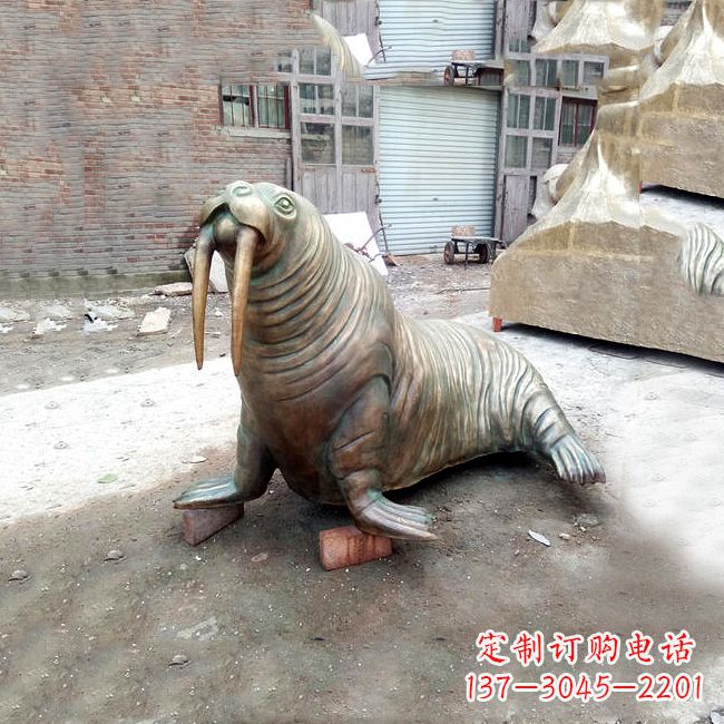廊坊纯铜海豹雕塑