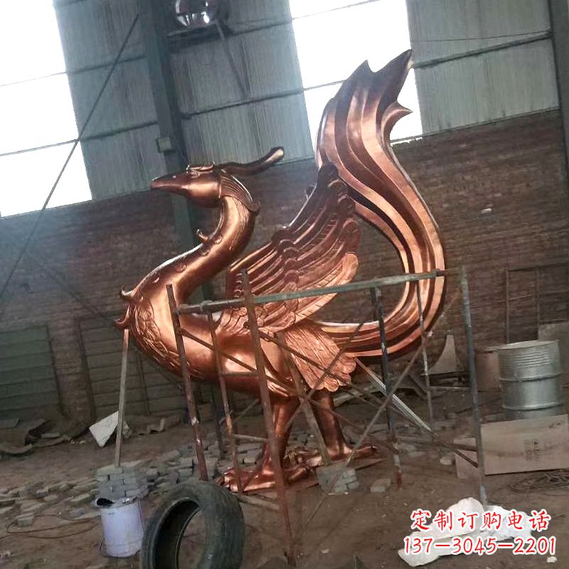 廊坊朱雀神兽纯铜陵光神君雕塑