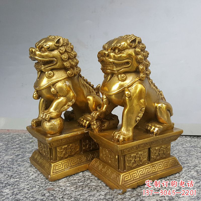 廊坊纯铜狮子雕塑,象征着中国历史文化