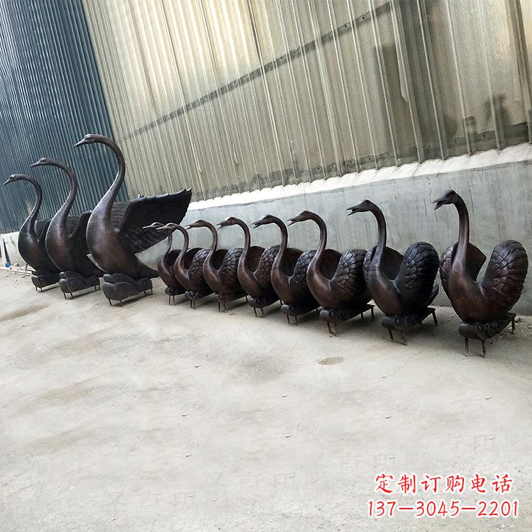 廊坊精致的铜质天鹅雕塑
