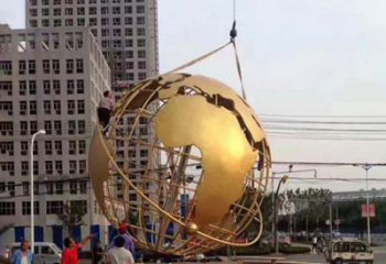 廊坊城市之美不锈钢镂空地球仪雕塑