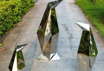 廊坊精致的抽象不锈钢企鹅雕塑