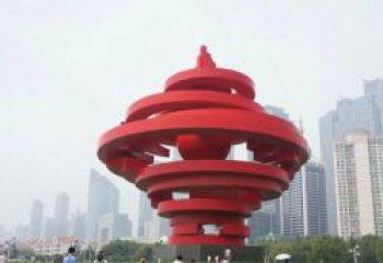 廊坊火炬雕塑标志五月风光