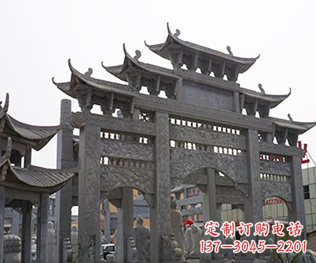 廊坊村庄大型牌坊石雕