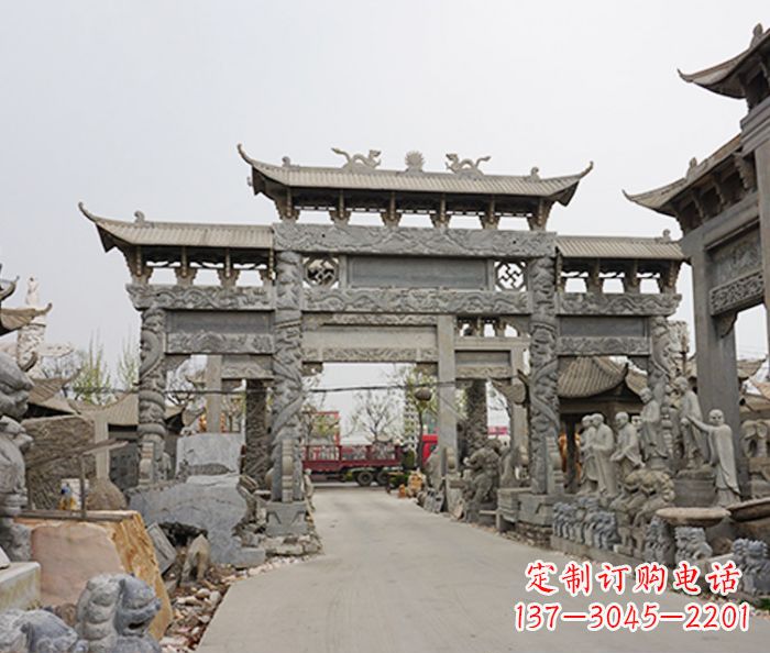 廊坊该牌坊雕塑。