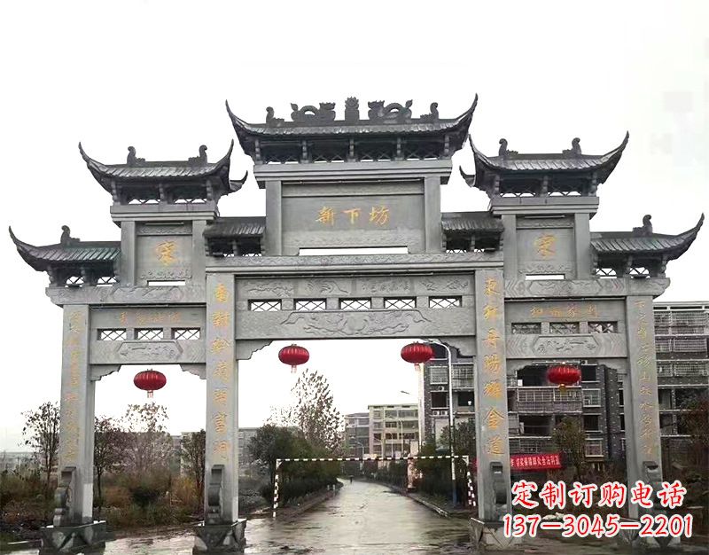 廊坊村庄石牌坊雕刻传统工艺的精美瑰宝