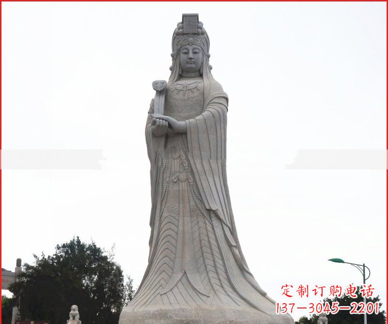 廊坊大理石大型妈祖神像雕塑