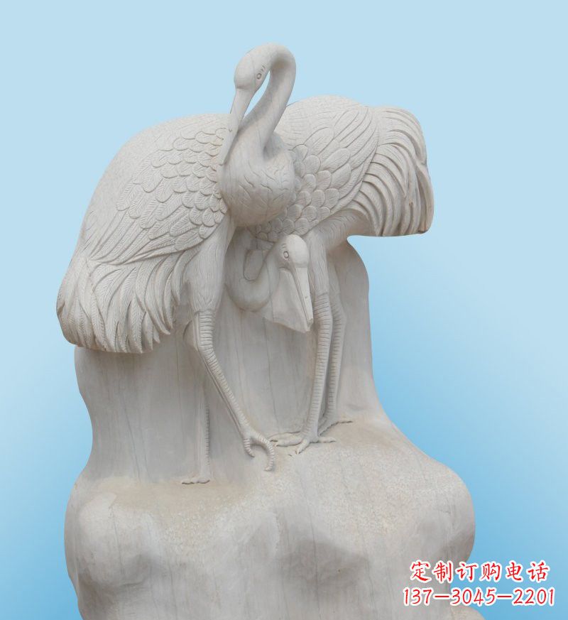 廊坊大理石制作的丹顶鹤雕塑