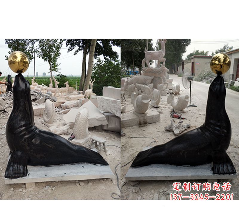 廊坊大理石海豹雕塑