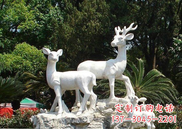 廊坊雕塑艺术——大理石公园小鹿石雕