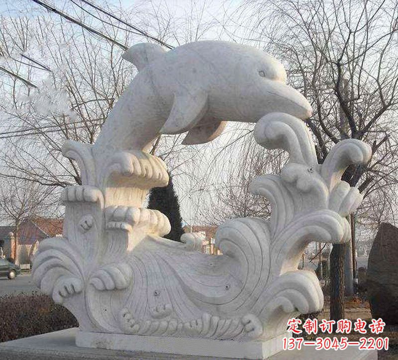廊坊海豚浪花大理石雕塑