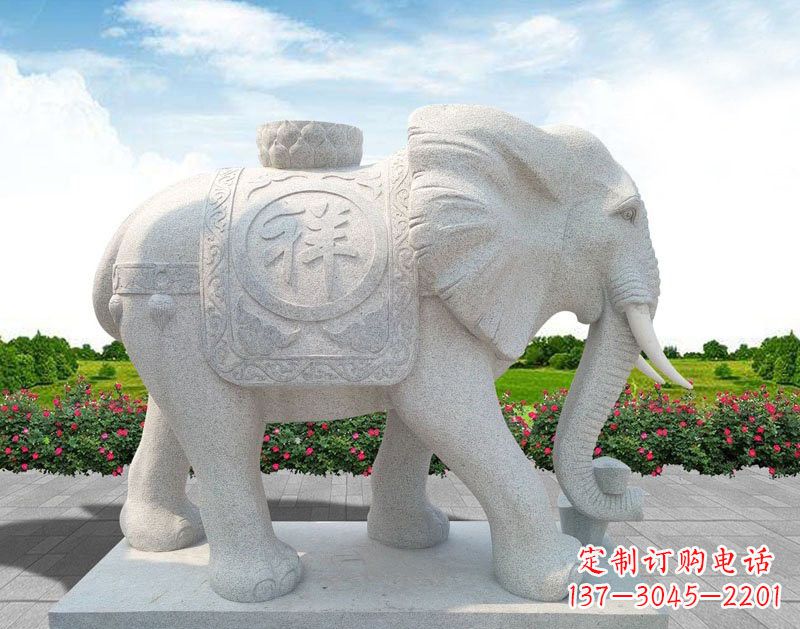廊坊精美大理石大象雕塑