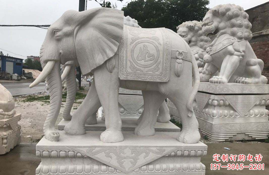 廊坊大理石大象雕塑