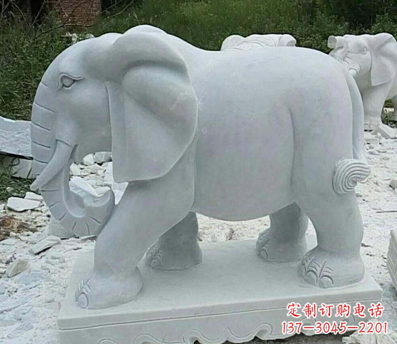 廊坊精雕细琢的大理石大象雕塑