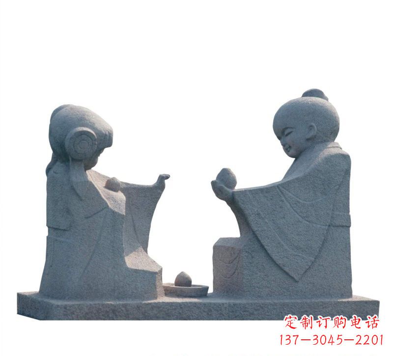 廊坊传统风情——大理石孔融让梨雕塑
