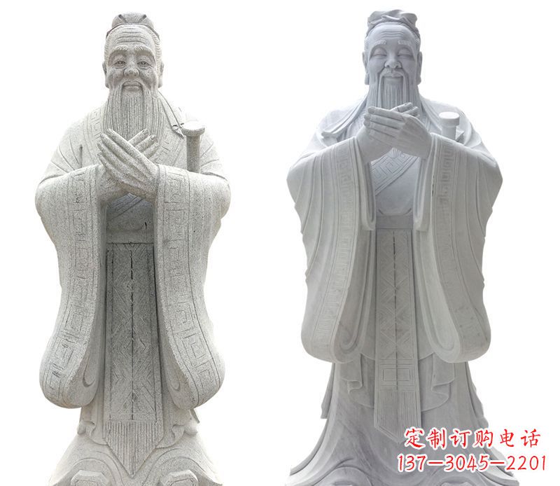 廊坊大理石孔子行教像古代名人石雕