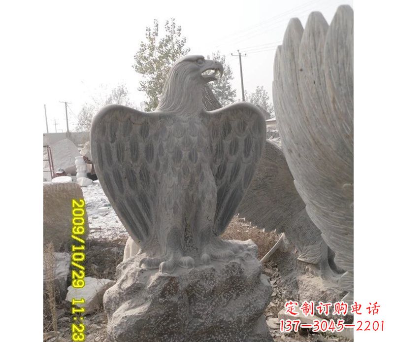 廊坊大理石老鹰雕塑,高贵雄威气势