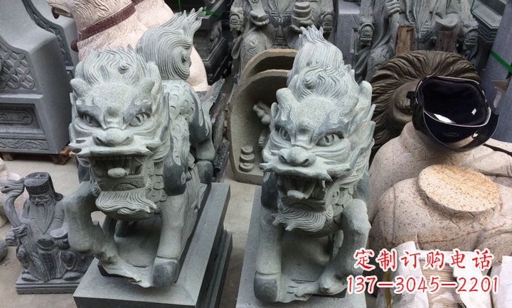廊坊大理石立式麒麟门口镇宅石雕