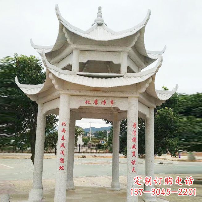 廊坊大理石凉亭双层雕塑